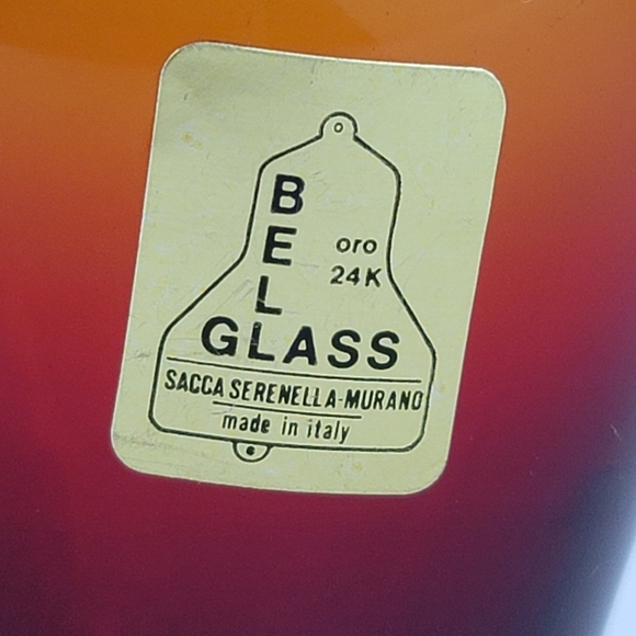 Tre Fouchi 24k Gold Trim Art Glass Bud Vase - Picture 2 of 12